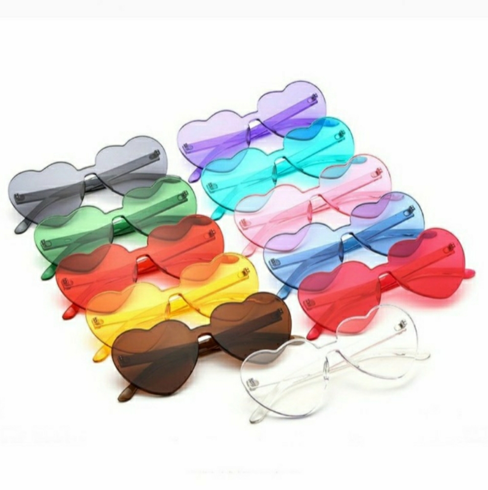 Heart Shape Rimless Sunglasses 😎